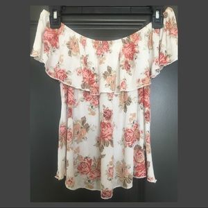 MOVING SALE - Floral Off the Shoulder Top